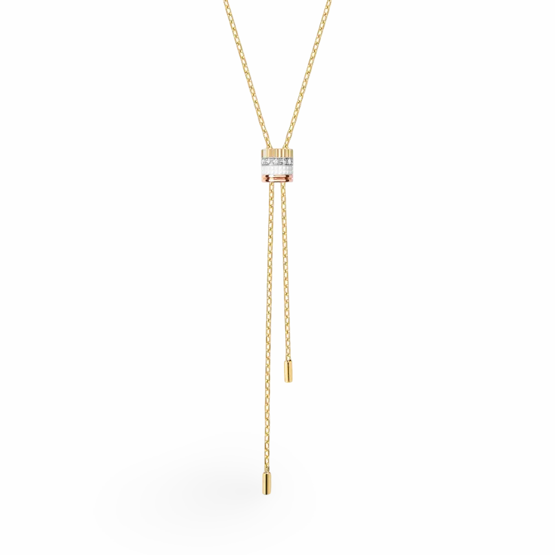 Four-band Small Lariat Necklace with Diamonds