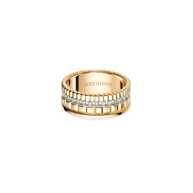 Quatre Small Ring with Diamonds