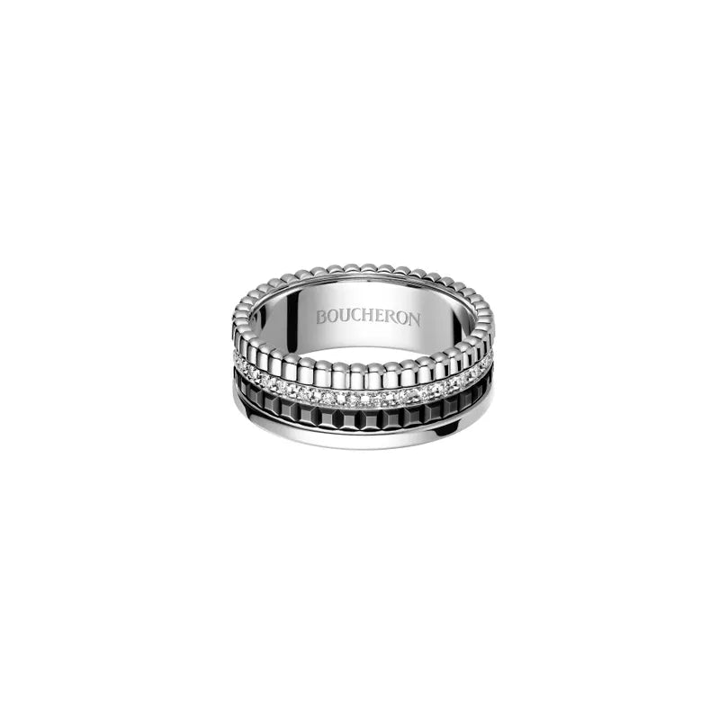 Quatre Small Ring with Diamonds