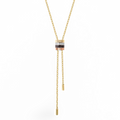 Four-band Large Lariat Necklace with Diamonds