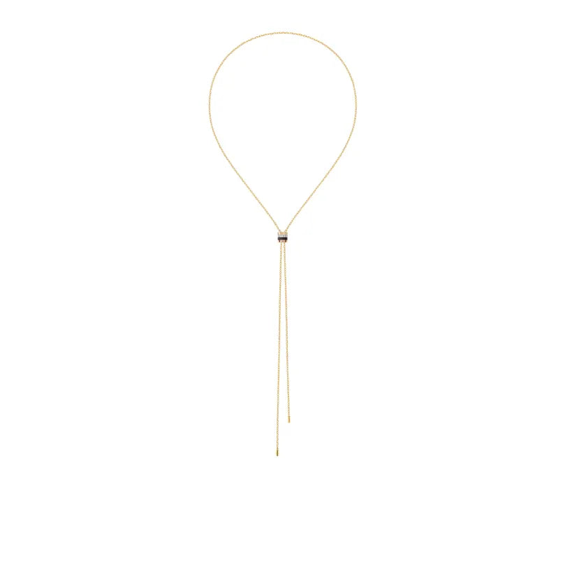 Quatre Small Lariat Necklace with Diamonds