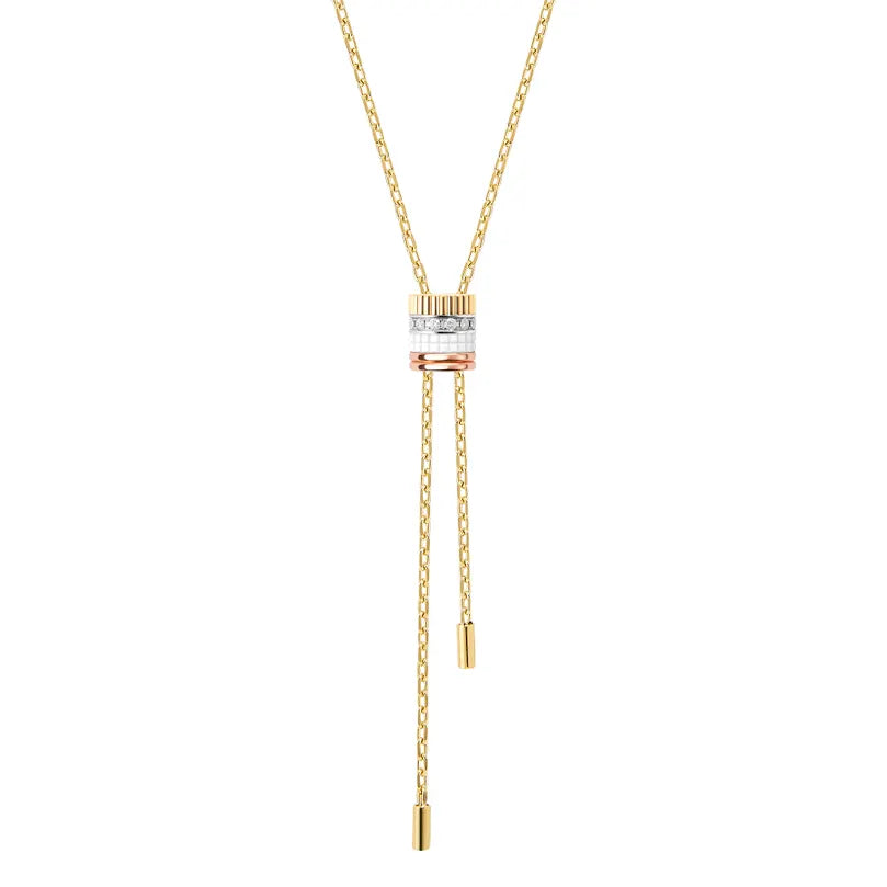 Quatre Large Lariat Necklace with Diamonds