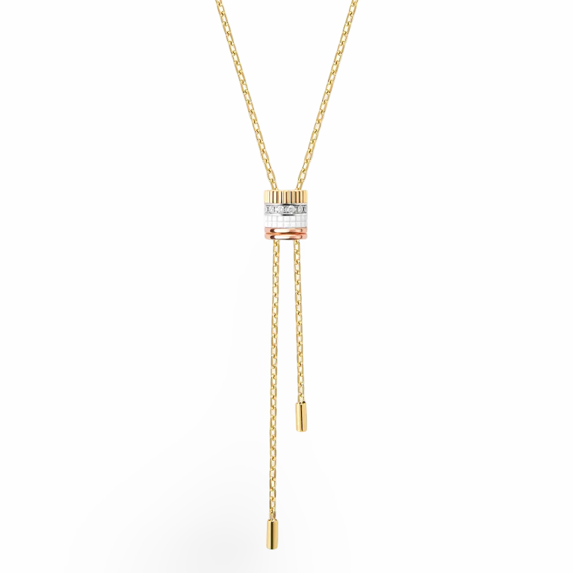 Four-band Large Lariat Necklace with Diamonds