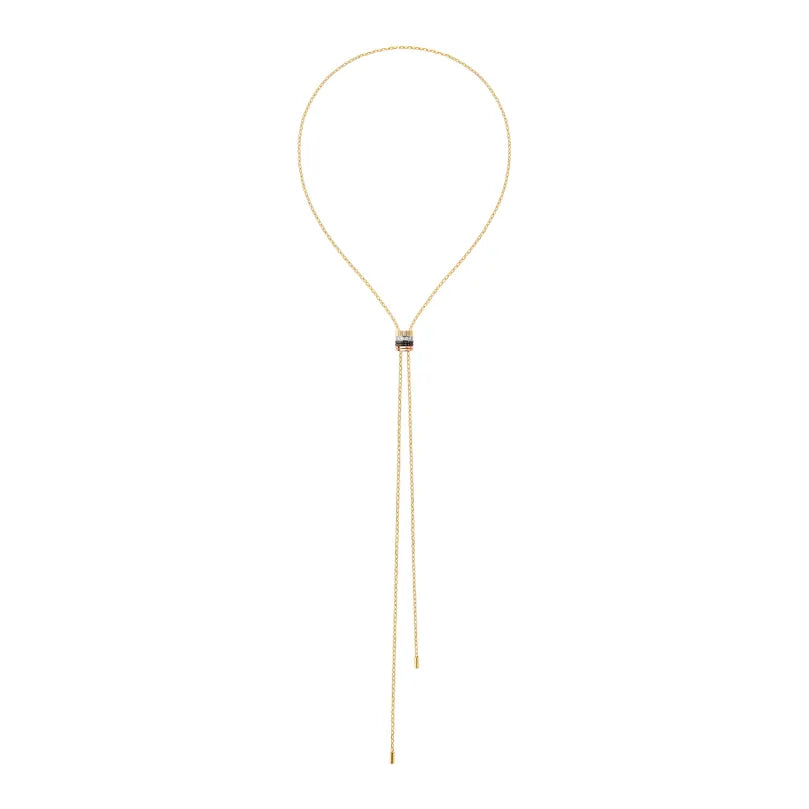 Quatre Large Lariat Necklace with Diamonds