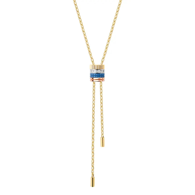 Quatre Large Lariat Necklace with Diamonds