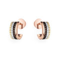 Four-band Small Brown PVD Hoop Earrings