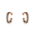 Four-band Large Brown PVD Hoop Earrings