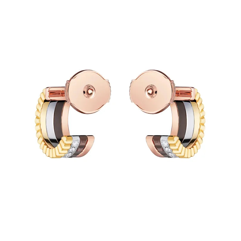 Quatre Small Brown PVD Hoop Earrings