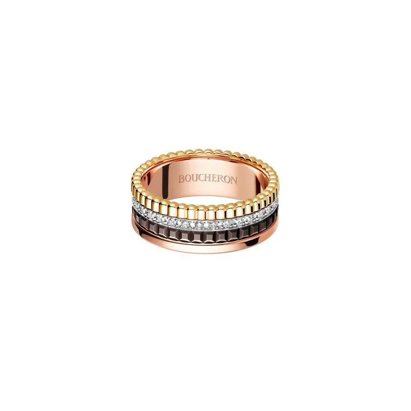 Quatre Small Ring with Diamonds
