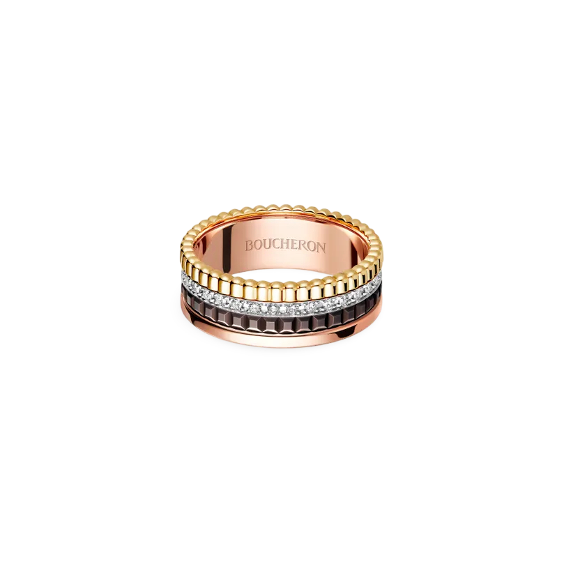 Four-band Small Ring with Diamonds